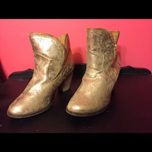 Metallic gold boots